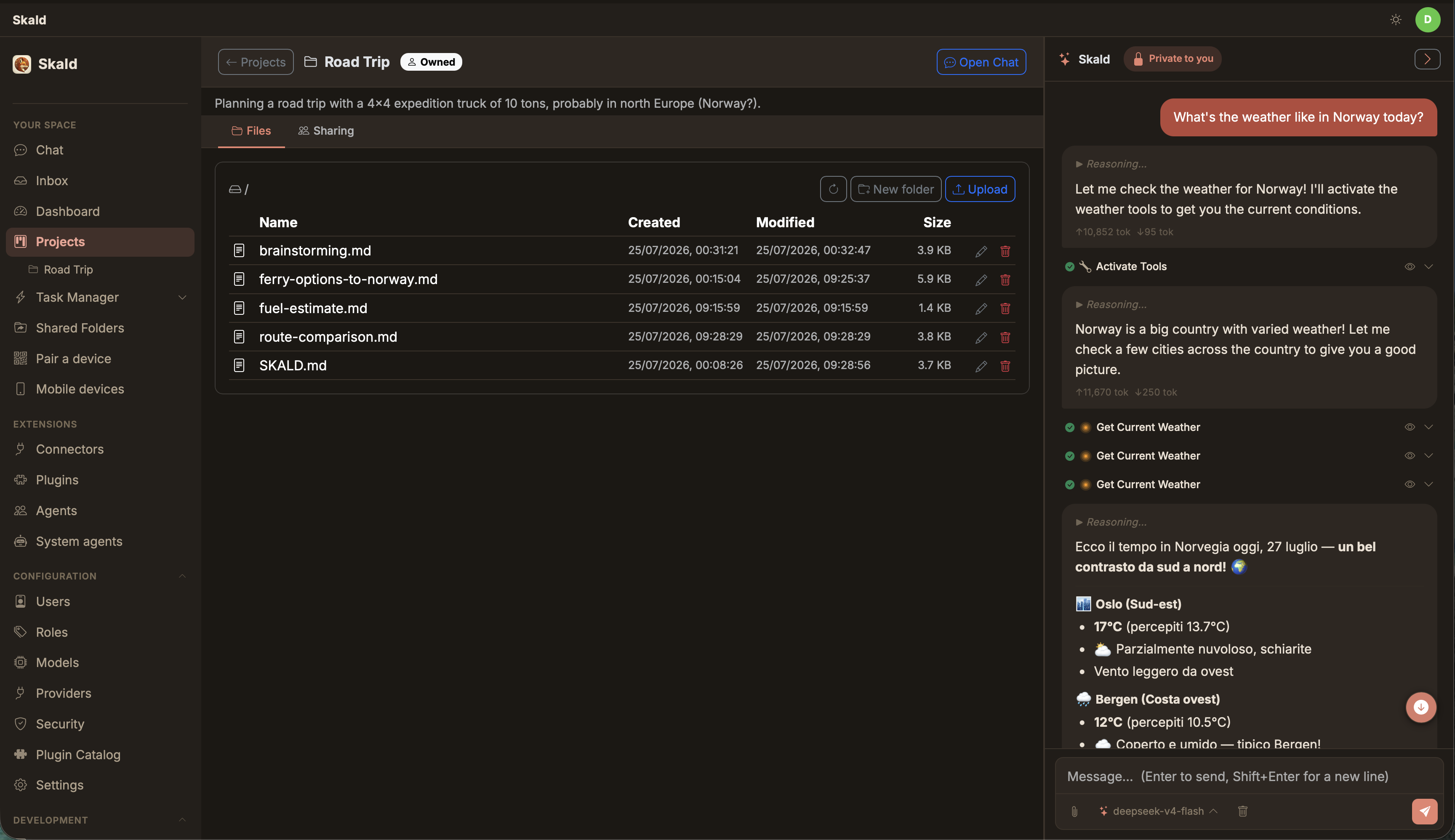 Skald Circle — the chat is the home page
